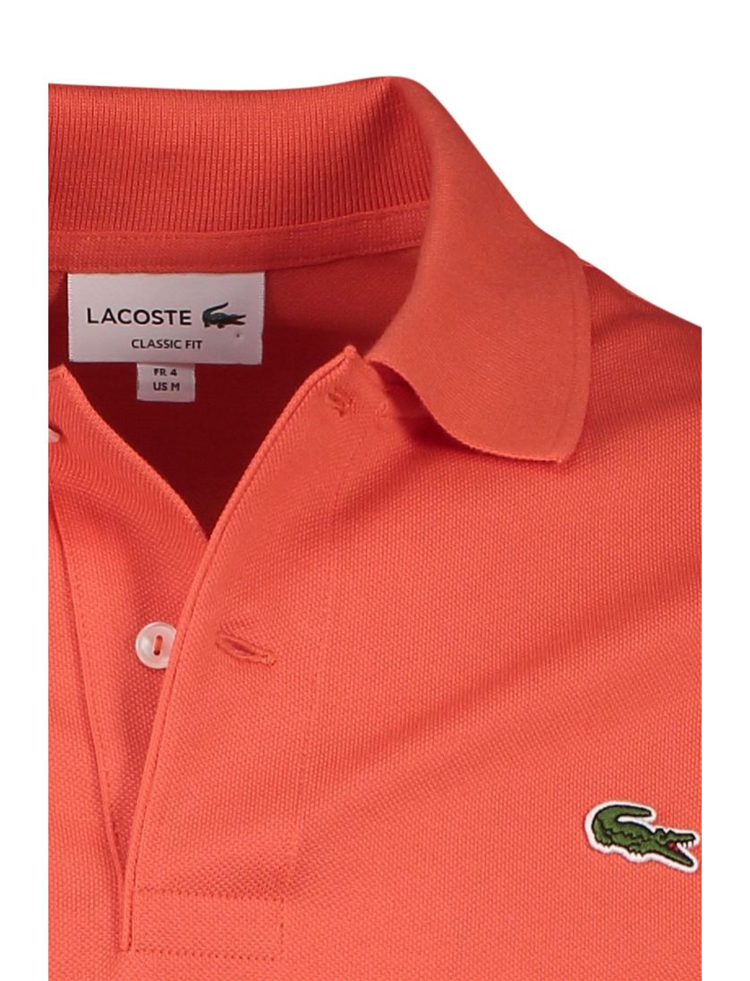 Lacoste polo oranje effen katoen Classic Fit