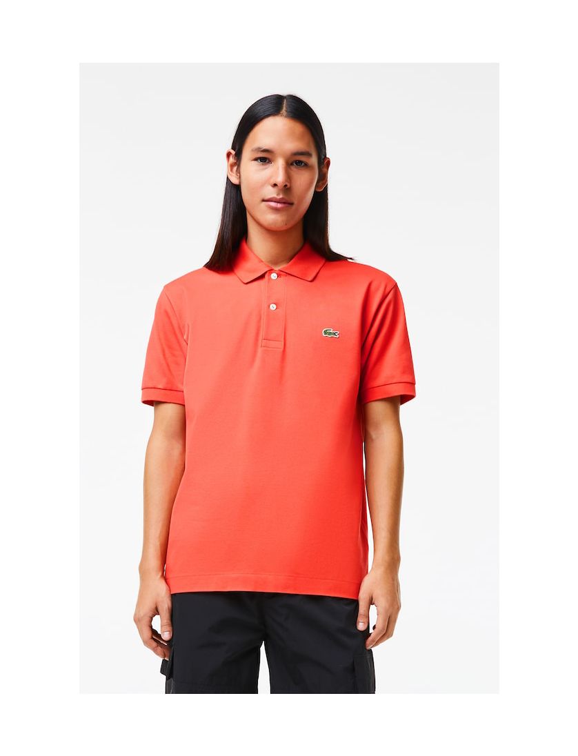 Lacoste polo oranje effen katoen Classic Fit