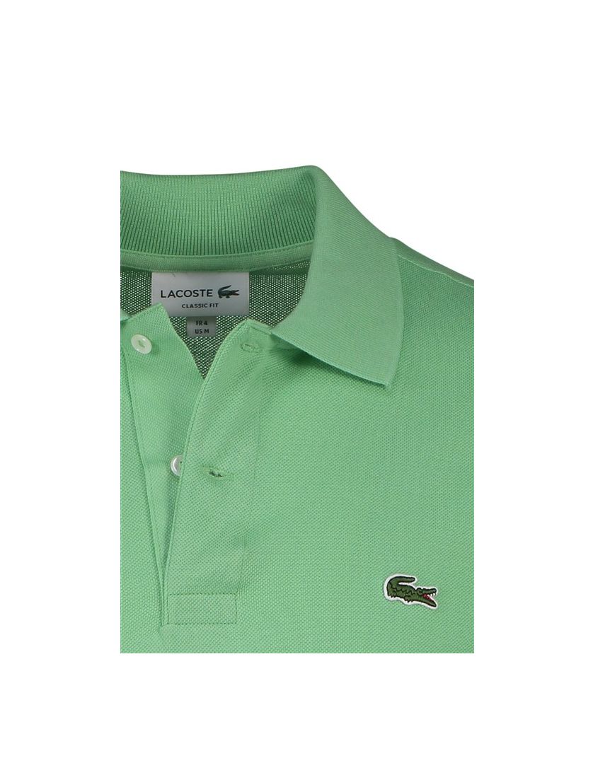 Lacoste poloshirt 3 knoops normale fit groen effen katoen