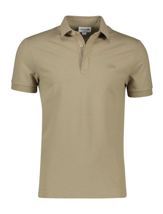 polo Lacoste beige effen katoen normale fit
