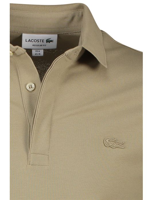 polo Lacoste beige effen katoen normale fit