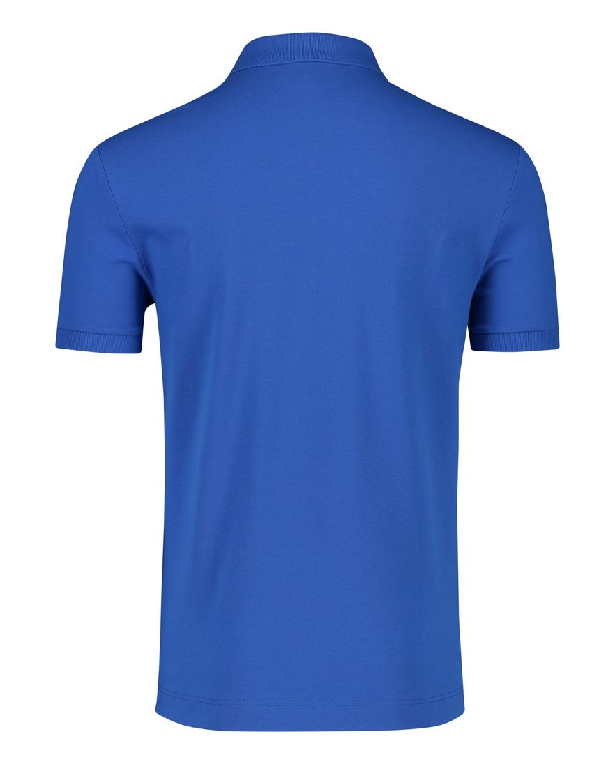 Lacoste poloshirt normale fit blauw effen katoen 3 knoops