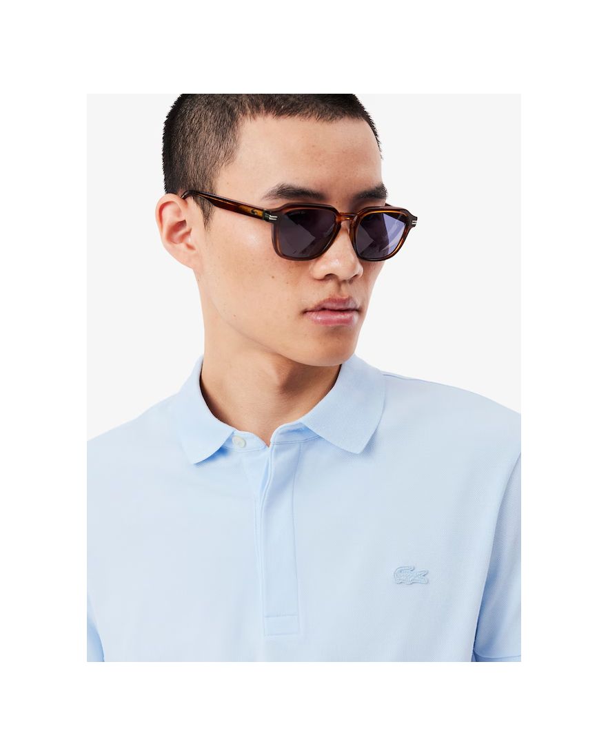 Lacoste polo korte mouw lichtblauw 2-knoops katoen