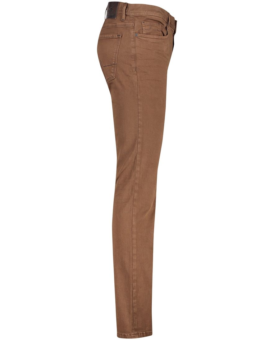 Bruine Alberto jeans effen katoen