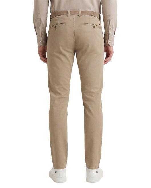 katoenen broek Alberto beige effen katoen