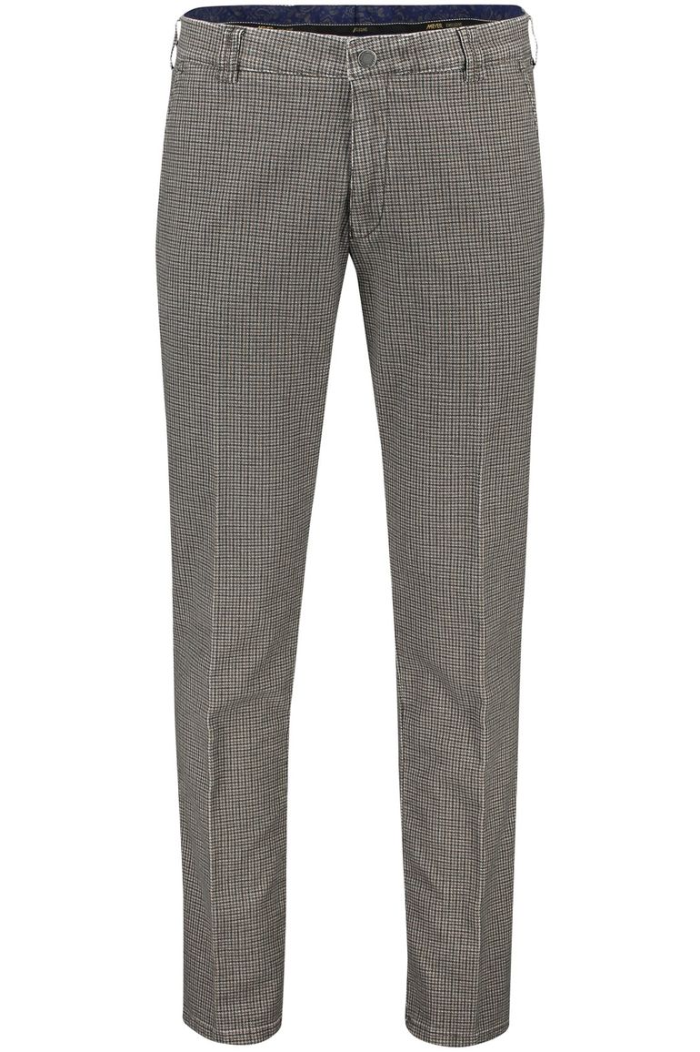 Broek Meyer bruin geruit katoen Rio