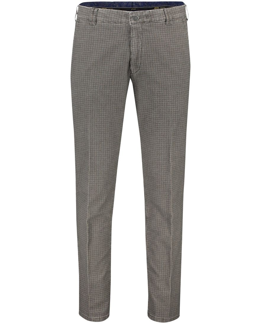 Meyer katoenen broek Rio bruin met ruit