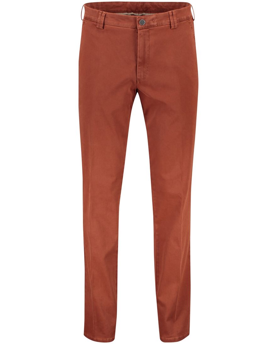 Meyer katoenen broek donkeroranje effen