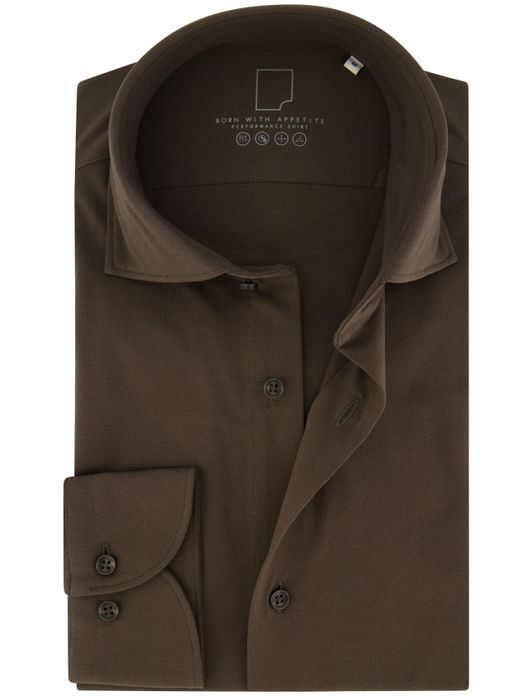 Born with appetite overhemd donkergroen katoen