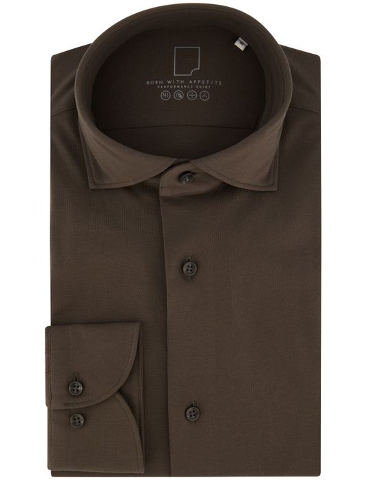 Born with appetite overhemd donkergroen katoen