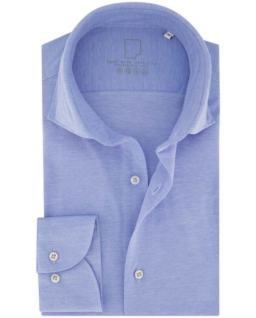 Bron with appetite overhemd effen lichtblauw slim fit