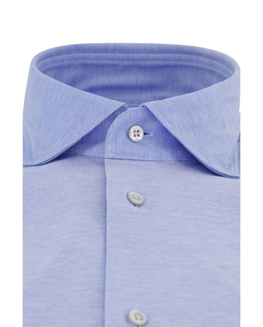 Bron with appetite overhemd effen lichtblauw slim fit