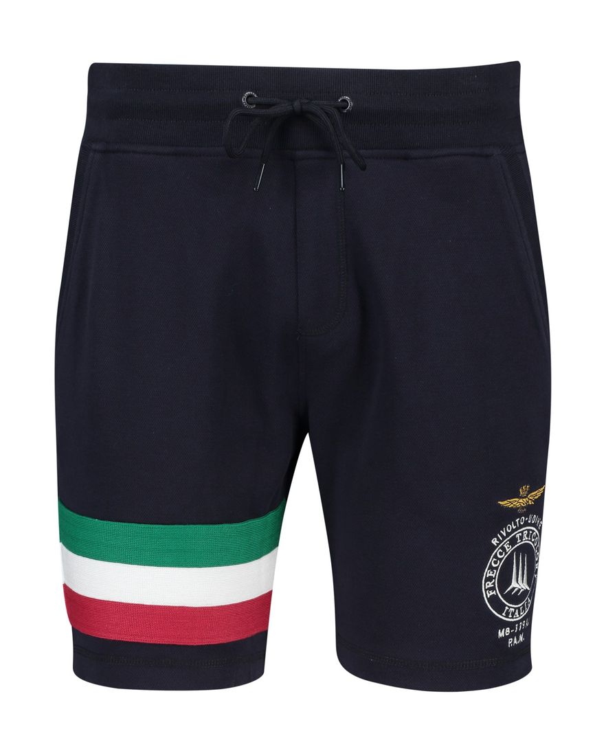 Aeronautica Militare bermuda donkerblauw print katoen