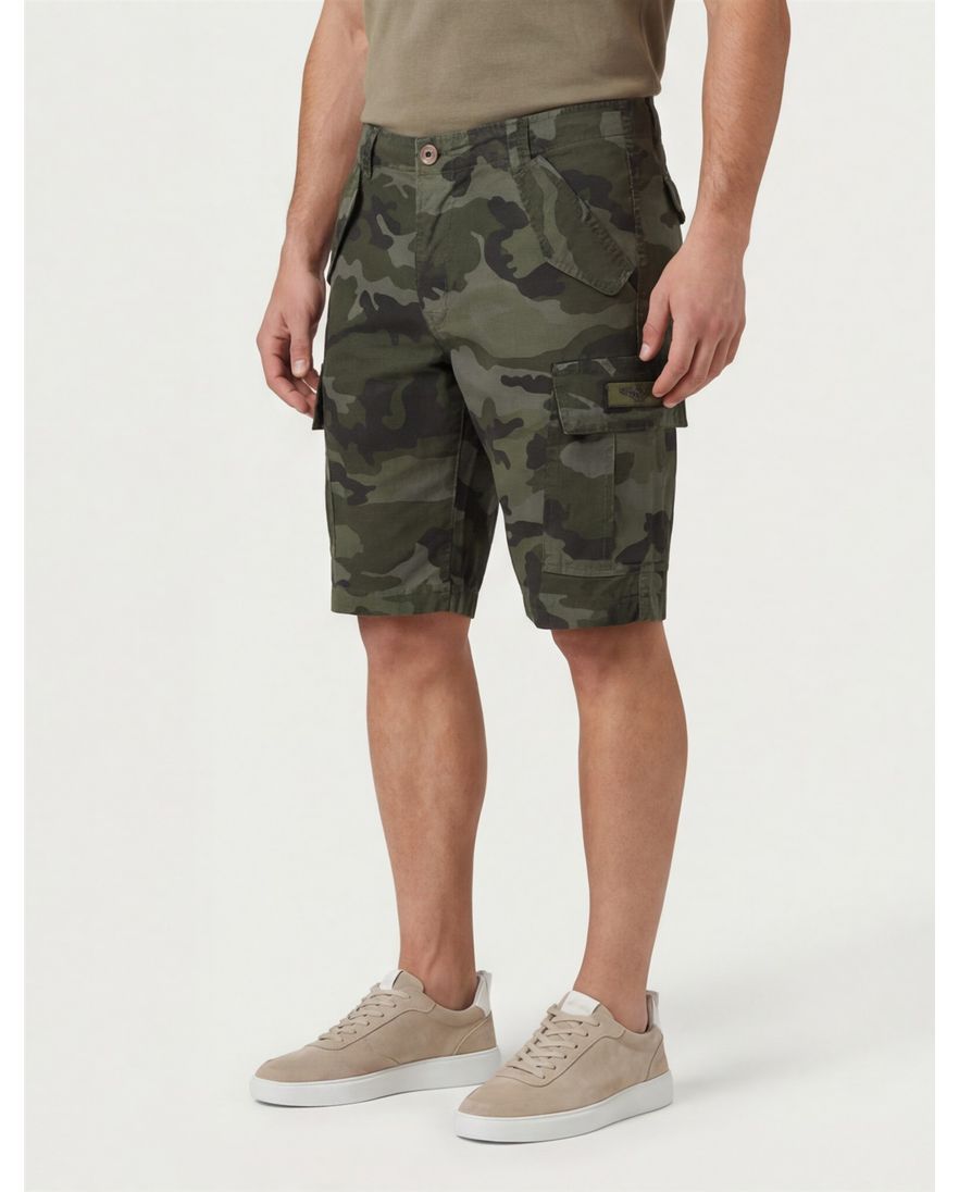 Aeronautica Militare korte broek donkergroen geprint