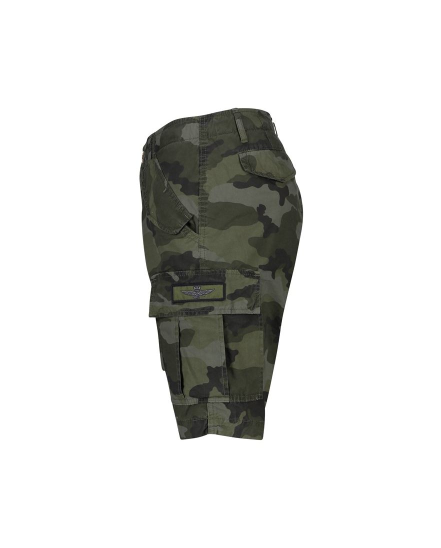 Aeronautica Militare korte broek donkergroen geprint
