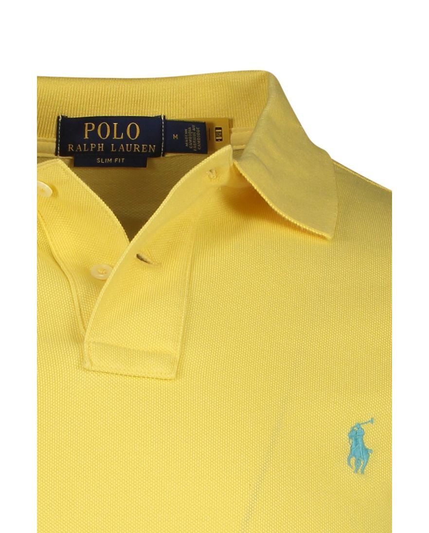 Polo Ralph Lauren polo slim fit effe geel katoen
