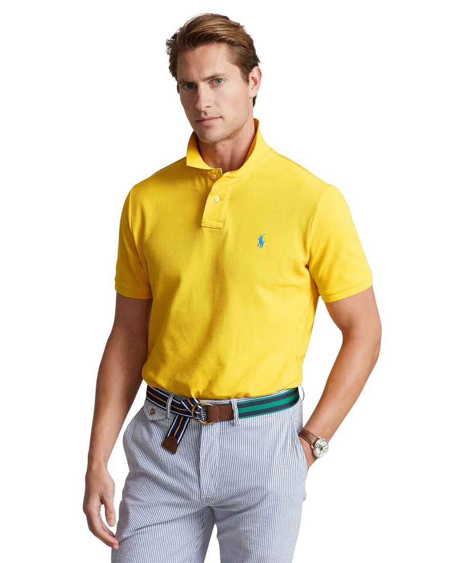 Polo Ralph Lauren polo slim fit effe geel katoen