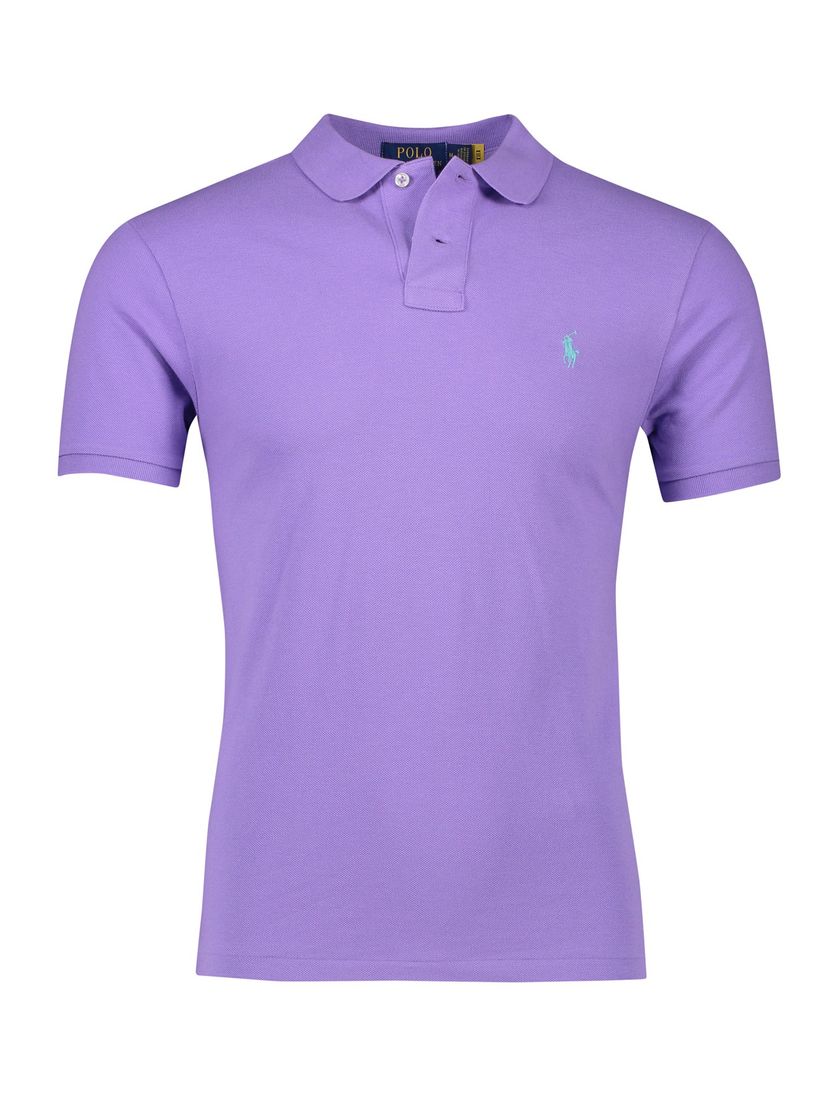 Polo Ralph Lauren trendy polo Slim Fit paars effen katoen