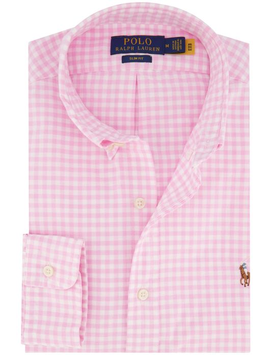 casual overhemd Polo Ralph Lauren Slim Fit roze geruit katoen