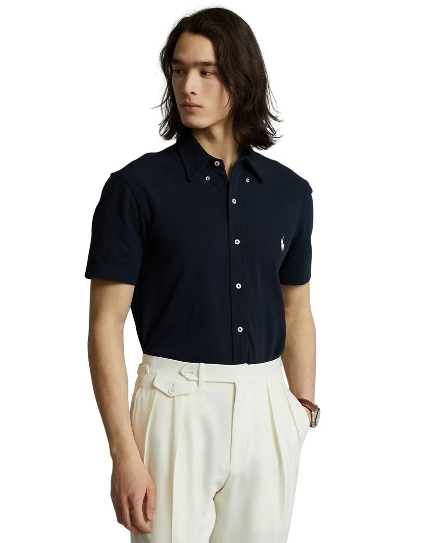 Polo Ralph Lauren overhemd normale fit donkerblauw effen