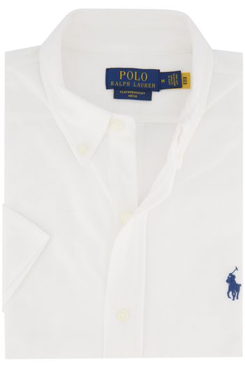 Polo Ralph Lauren casual overhemd korte mouw Polo Ralph Lauren wit effen katoen normale fit