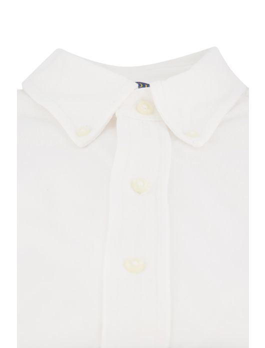 casual overhemd korte mouw Polo Ralph Lauren wit effen katoen normale fit