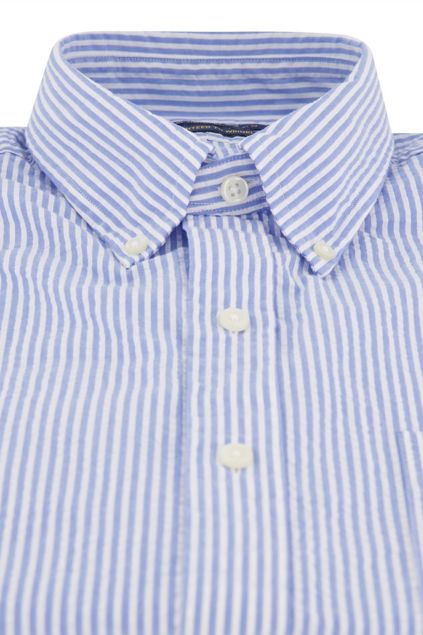 Polo Ralph Lauren casual overhemd korte mouw blauw gestreept