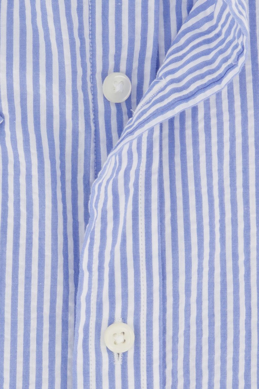 Polo Ralph Lauren casual overhemd korte mouw blauw gestreept