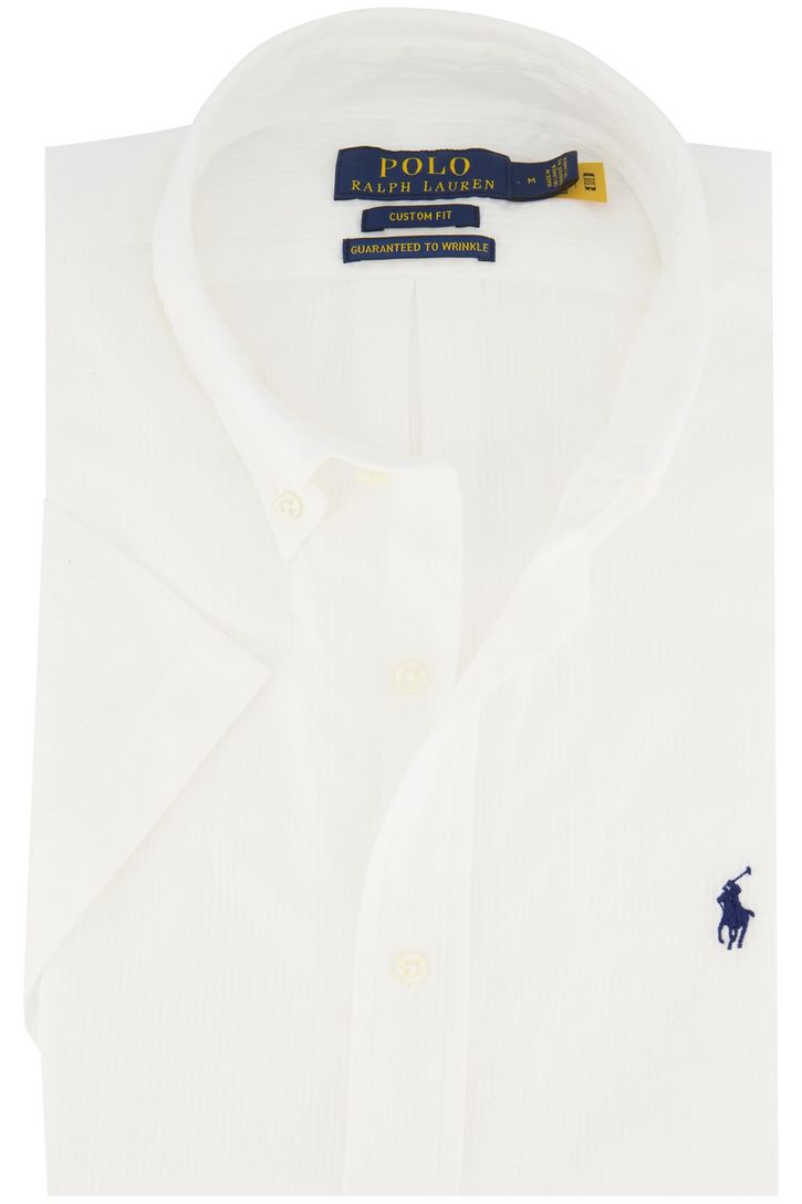 Polo Ralph Lauren overhemd korte mouw normale fit wit effen katoen
