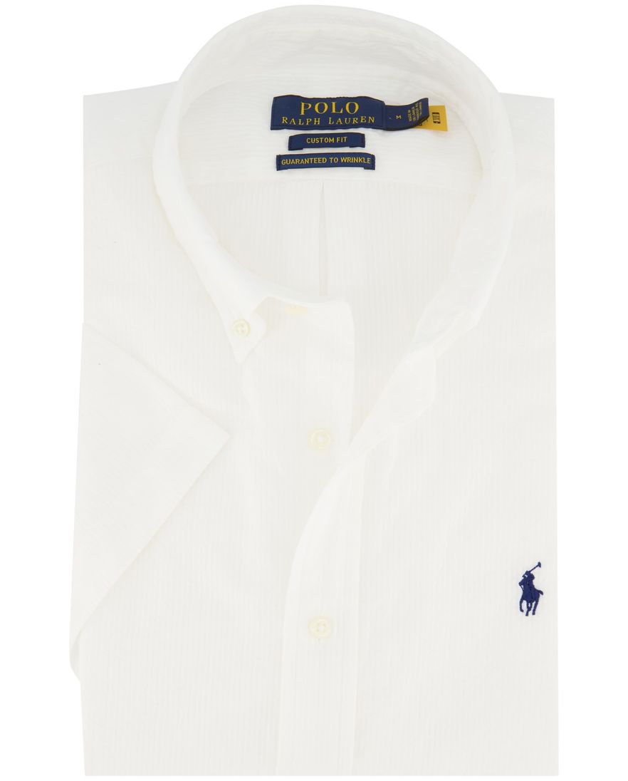 Polo Ralph Lauren overhemd korte mouw normale fit wit effen katoen
