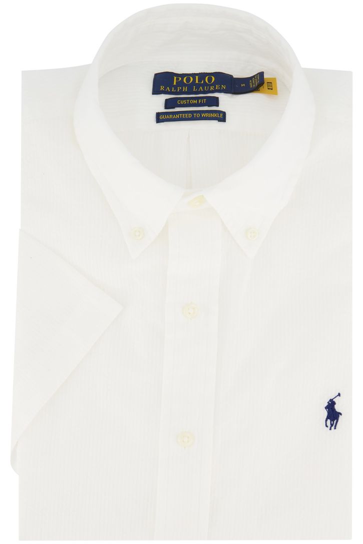 Polo Ralph Lauren overhemd korte mouw normale fit wit effen katoen