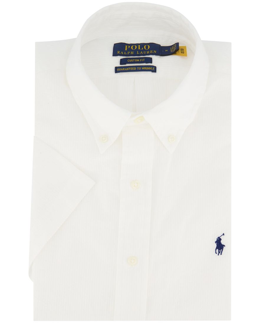 Polo Ralph Lauren overhemd korte mouw normale fit wit effen katoen