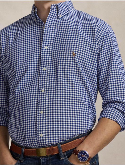 Polo Ralph Lauren Big & Tall overhemd blauw/ wit geruit button-down