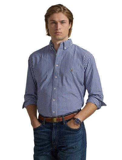 Polo Ralph Lauren Polo Ralph Lauren Big & Tall overhemd normale fit blauw geruit katoen met logo