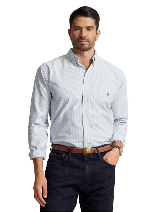 Polo Ralph Lauren Big & Tall overhemd blauw/ wit gestreept