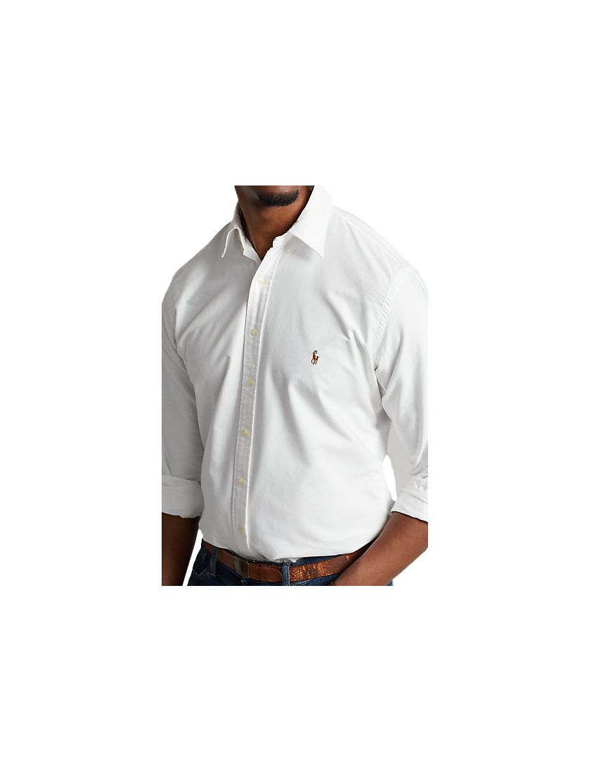 Polo Ralph Lauren Big & Tall overhemd normale fit wit effen 100% katoen