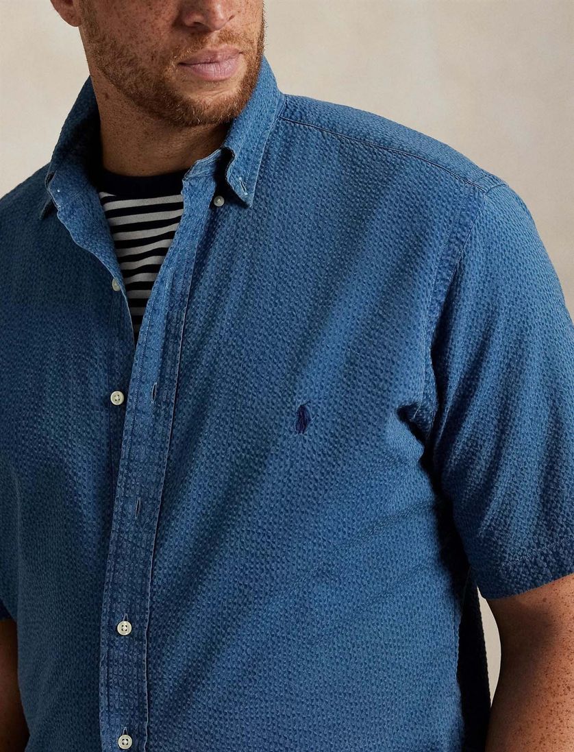 Polo Ralph Lauren casual overhemd korte mouw blauw