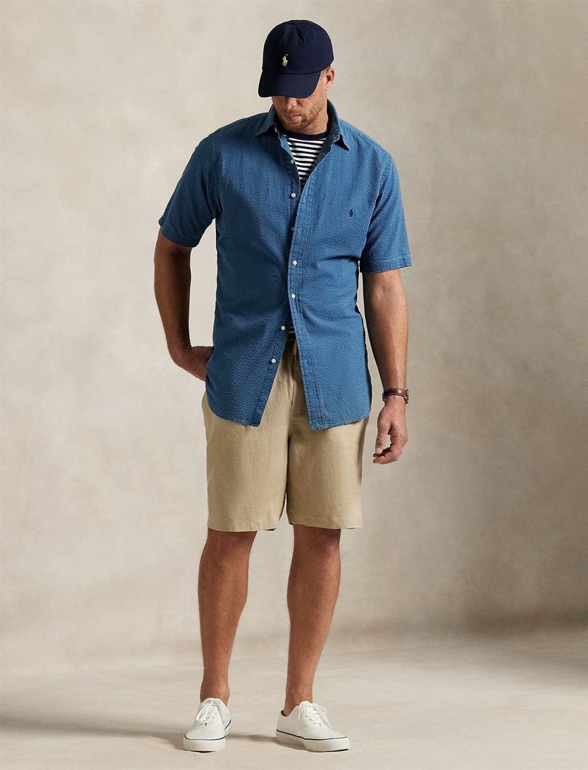 Polo Ralph Lauren casual overhemd korte mouw blauw