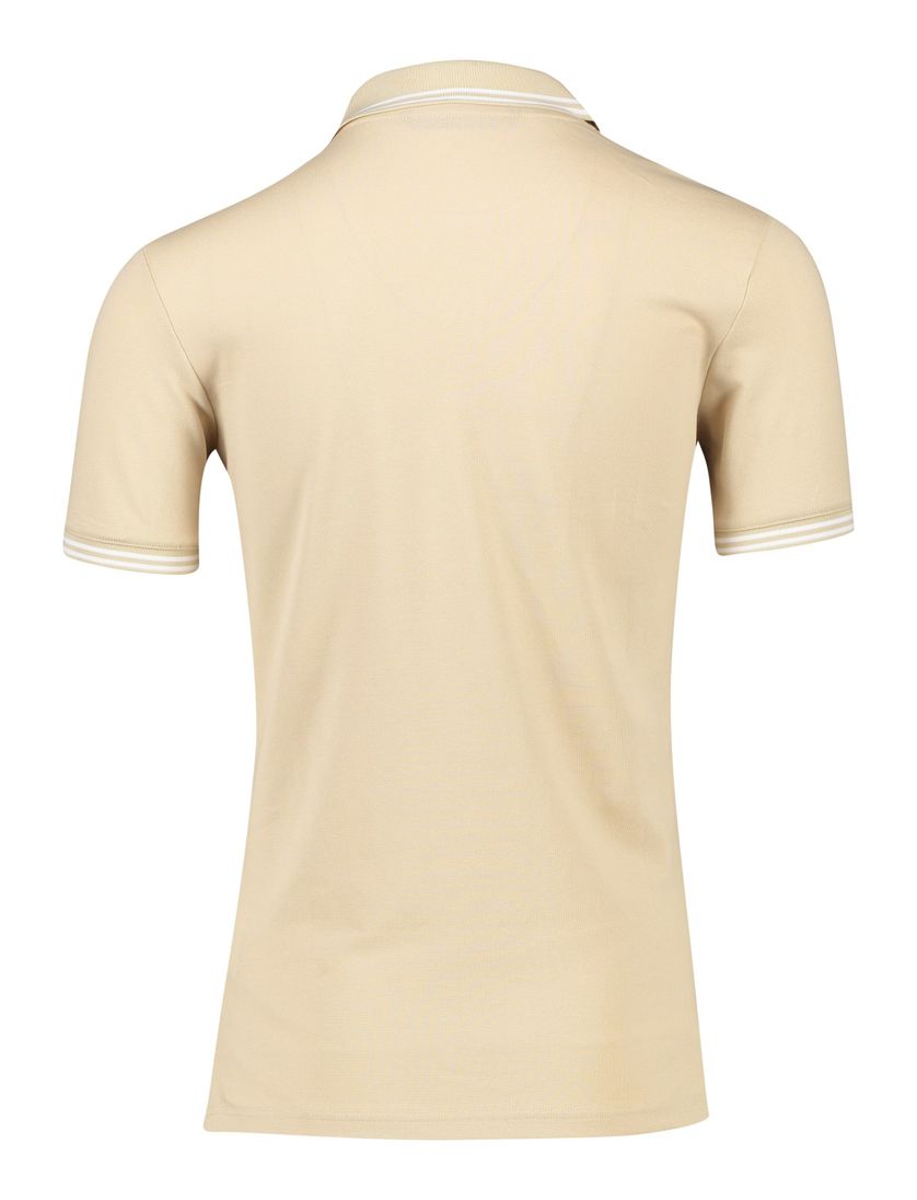 Airforce polo slim fit double stripe beige effen katoen