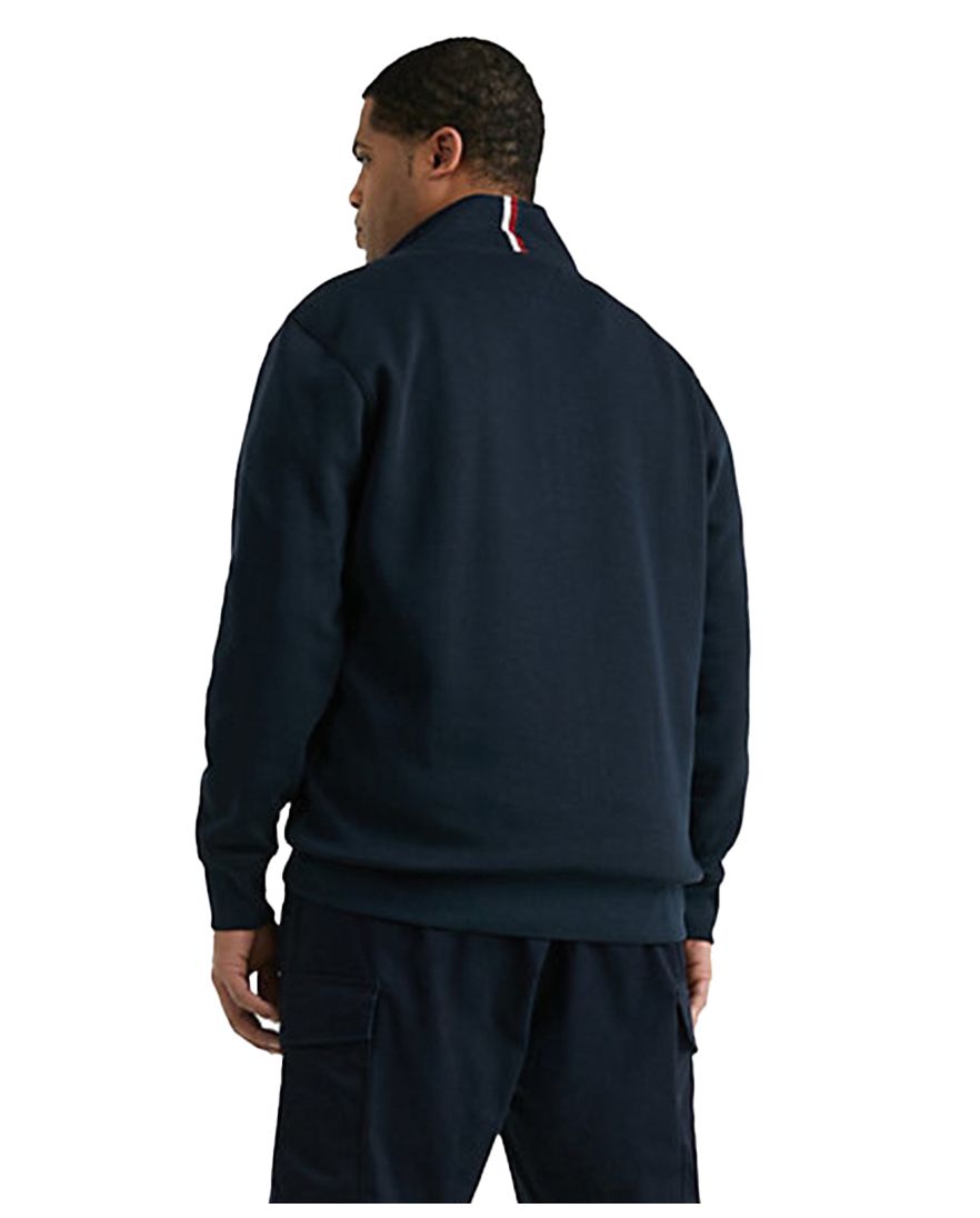 Tommy Hilfiger trui met rits donkerblauw Big & Tall katoen