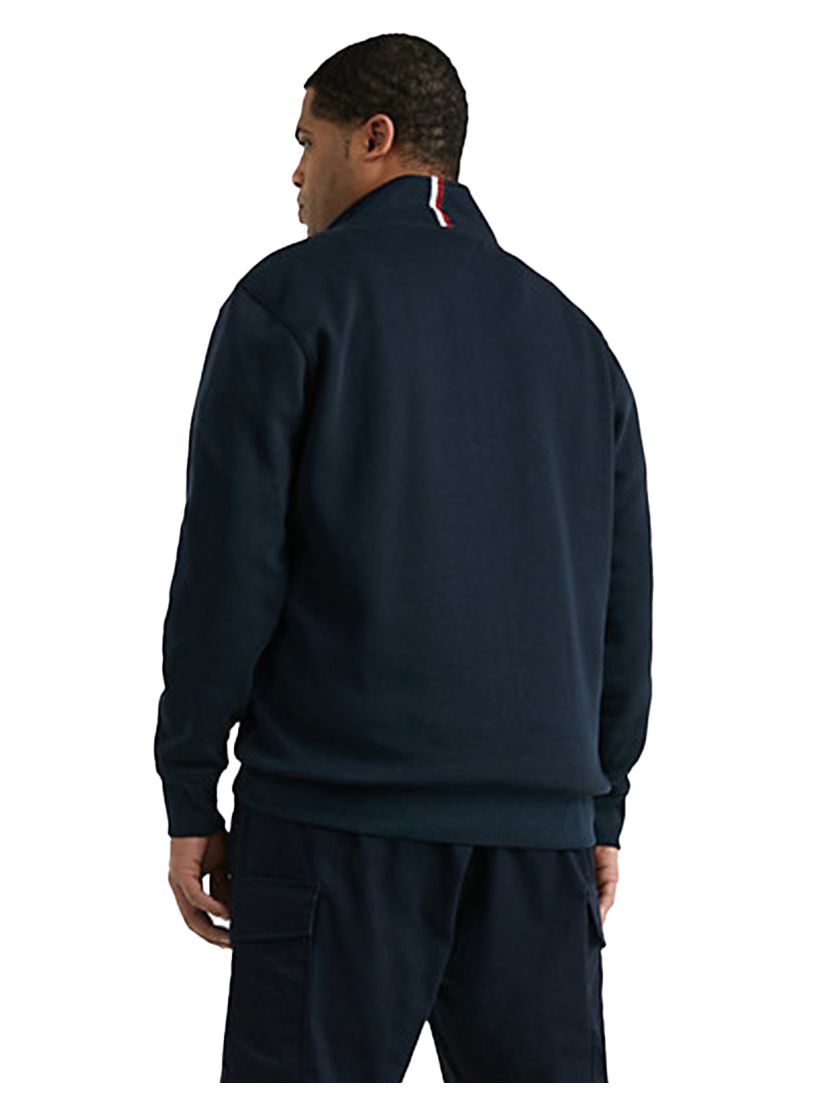 Tommy Hilfiger trui wijde fit met rits donkerblauw Big & Tall
