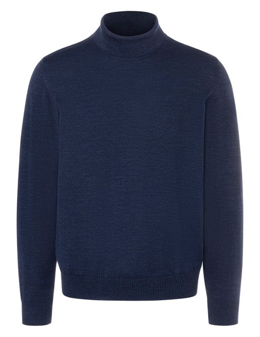 Maerz coltrui opstaande kraag donkerblauw effen wol