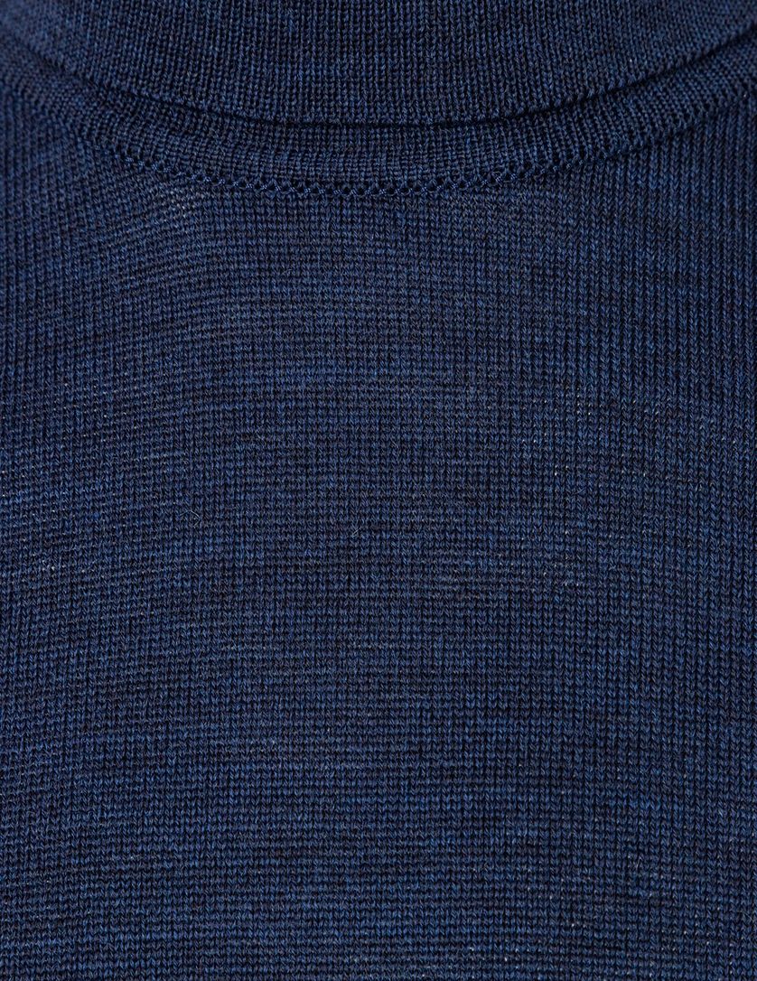 coltrui Maerz opstaande kraag donkerblauw effen wol