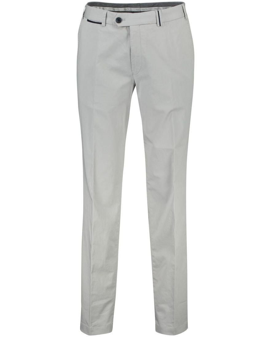 Hiltl Chino katoenen broek grijs effen