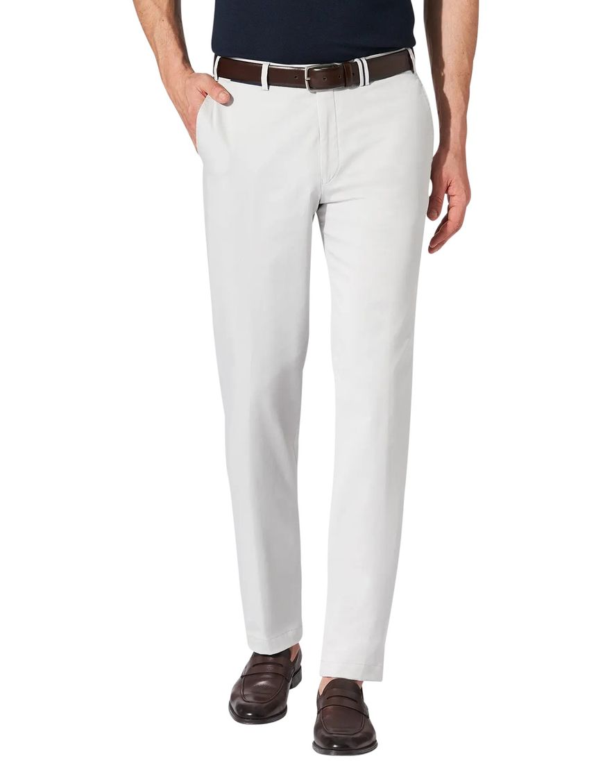 Hiltl Chino katoenen broek grijs effen