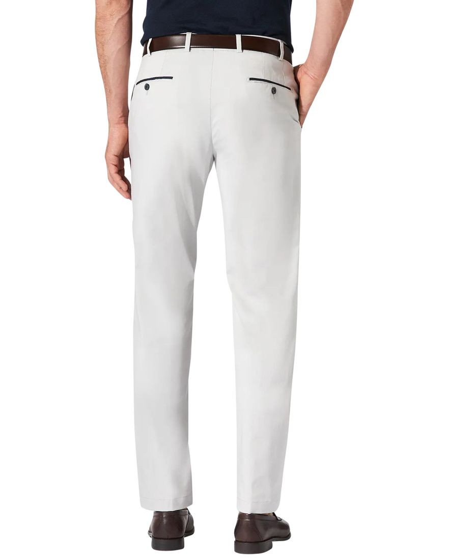 Hiltl Chino katoenen broek grijs effen