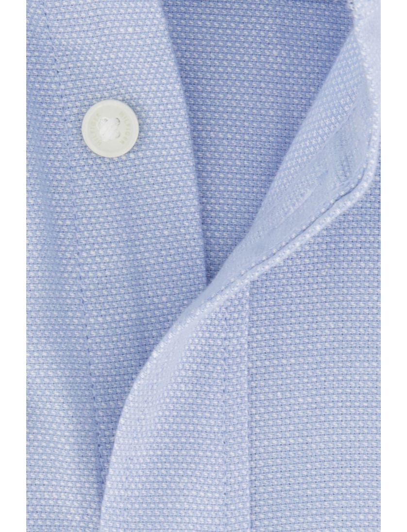 Overhemd Tommy Hilfiger casual korte mouw normale fit blauw effen