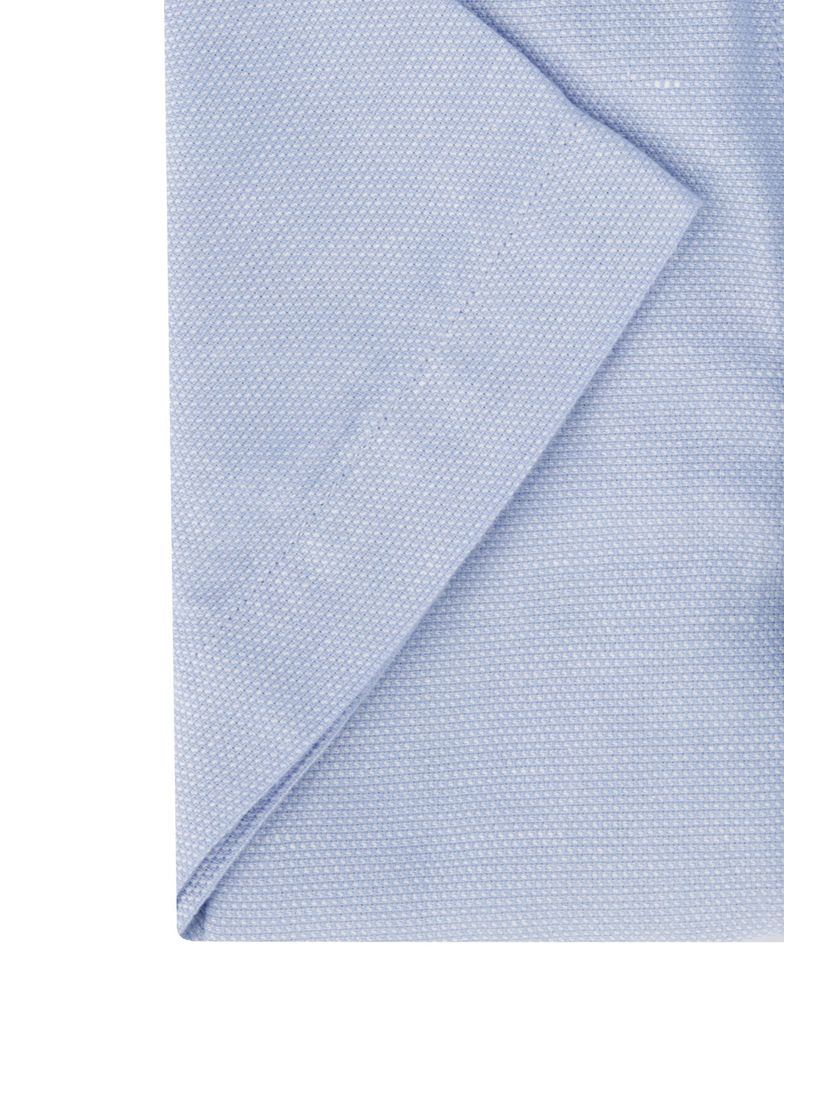 Overhemd Tommy Hilfiger casual korte mouw normale fit blauw effen