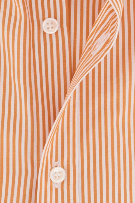 Paul & Shark overhemd korte mouw oranje wit gestreept