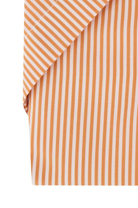 Paul & Shark overhemd korte mouw oranje wit gestreept